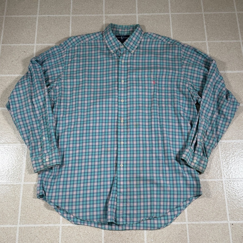 Vintage 90s Polo Ralph Lauren Blake Shirt Mens Large Plaid Button Down